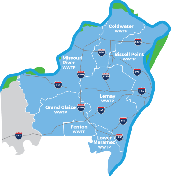 MSD Wastewater Treatment Plants (WWTP) Service Area